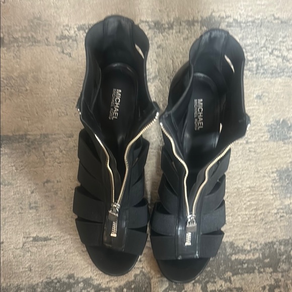 Michael Kors Black Strappy Heeled Boots - Picture 3 of 3